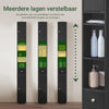 SoBuy BZR34-SCH Hoge Badkamerkast – Smalle Opbergkast – Badkamerkolom, Kolomkast met Verstelbare Planken en Lade, Waterbestendig MDF, voor Badkamer, Woonkamer, Slaapkamer, Zwart, 20x20x180 cm