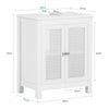 SoBuy BZR35-W Wastafelonderkast met roosterlook deuren badkamerkast wastafel onderkast badmeubel