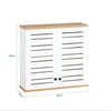 SoBuy BZR42-W Badkamer Hoge Kast met 2 Deurs Kast Dressoir Wand Opbergkast Hangkast