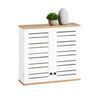 SoBuy BZR42-W Badkamer Hoge Kast met 2 Deurs Kast Dressoir Wand Opbergkast Hangkast