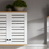 SoBuy BZR42-W Badkamer Hoge Kast met 2 Deurs Kast Dressoir Wand Opbergkast Hangkast