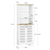 SoBuy BZR44-W badkamer ,hoge kast ,badkamerkast opbergkast badkamerkast ,boekenkast, keukenkast