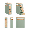 SoBuy BZR54-II-GR Smalle Badkamerkast op Wielen – Compact Opbergmeubel met Lades & Vakken – 65×23×82 cm, Groen
