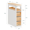SoBuy BZR54-IV-WN Smalle Badkamerkast op Wielen – Compact Opbergmeubel met Lades & Verstelbare Vakken – 65×23×82 cm, Wit