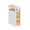 SoBuy BZR54-IV-WN Smalle Badkamerkast op Wielen – Compact Opbergmeubel met Lades & Verstelbare Vakken – 65×23×82 cm, Wit