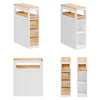SoBuy BZR54-IV-WN Smalle Badkamerkast op Wielen – Compact Opbergmeubel met Lades & Verstelbare Vakken – 65×23×82 cm, Wit