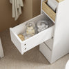 SoBuy BZR54-K-W Smalle WC Kast – 20 cm Badkamer Opbergkast met 3 Lades & Verrijdbare Plank, Ruimtebesparend, Wit/Houtlook (60×20×82,3 cm)