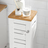 SoBuy BZR85-W Badkamer Kast, Staande Badkamerkast, Lage kast, Toiletrolhouder, Toiletkast, Smalle Opbergkast