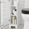 SoBuy BZR85-W Badkamer Kast, Staande Badkamerkast, Lage kast, Toiletrolhouder, Toiletkast, Smalle Opbergkast