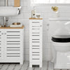 SoBuy BZR85-W Badkamer Kast, Staande Badkamerkast, Lage kast, Toiletrolhouder, Toiletkast, Smalle Opbergkast