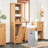 SoBuy BZR95-N Badkamerkast met Kantelbare Wasmand - Badkamer Kolomkast Staande Kast met Wasmandend met 3 Planken en 1 Wasmand