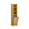 SoBuy BZR95-SN Badkamermeubel, hoge kast, opbergkast, opbergrek met 1 wasmand en 3 planken voor badkamer, 40 x 35 x 173 cm