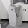 SoBuy BZR96-W Waskast met waszak, onderkast voor badkamer, commode voor badkamer, waskist, kledinghouder met 1 wasmand, wit