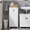 SoBuy BZR96-W Waskast met waszak, onderkast voor badkamer, commode voor badkamer, waskist, kledinghouder met 1 wasmand, wit
