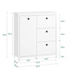 SoBuy BZR97-W Waskast met waszak, onderkast voor badkamer, commode voor badkamer, toiletkast met 3 laden en 1 wasmand, wit