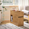 SoBuy FBT158-N Smalle Bijzettafel 25 cm met Uitschuifbaar Blad & Lade – Ruimtebesparend Nachtkastje voor Woonkamer & Slaapkamer – Naturel (L25 x D70 x H55 cm)