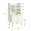 SoBuy FBT100-W Nachtkastje Modern met Laden & Open Planken, Bedside Tafel met Houten Pinnen Poten, Opbergmeubel voor Slaapkamer & Woonkamer, Wit