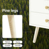 SoBuy FBT100-W Wit Nachtkastje met 2 Lades en 5 Open Vakken – Hoog Nachtkastje 81 cm met Massief Houten Poten, Scandinavisch Design