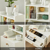 SoBuy FBT100-W Wit Nachtkastje met 2 Lades en 5 Open Vakken – Hoog Nachtkastje 81 cm met Massief Houten Poten, Scandinavisch Design