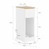 Pre-order SoBuy FBT111-E-WN Slim Nachtkastje met Oplaadstation, Smal Bijzettafeltje met Standaard Stopcontact, USB-poort en Type-C Poort voor Slaapkamer en Woonkamer, B20 x D35 x H60 cm, Wit