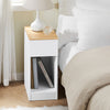 SoBuy FBT111-II-WN Smalle en Dunne Nachtkastje met Lade en Plank - Nachtkastje - Opslag voor Slaapkamer of Woonkamer Wit L 25 x D 40 x H 60 cm