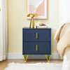 SoBuy FBT115-B Nachtkastje, nachtkastje met 2 laden, moderne bijzettafel voor slaapkamer en woonkamer, blauw, 40 x 40 x 47 cm