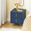 SoBuy FBT115-B Nachtkastje, nachtkastje met 2 laden, moderne bijzettafel voor slaapkamer en woonkamer, blauw, 40 x 40 x 47 cm