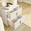 SoBuy FBT115-E-W Nachtkastje met laadfunctie, Nachtkastje met 2 stopcontacten, USB en Type-C, Bijzettafeltje voor slaapkamer en woonkamer, Wit, B40 x D40 x H47 cm