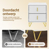 SoBuy FBT115-E-W Nachtkastje met laadfunctie, Nachtkastje met 2 stopcontacten, USB en Type-C, Bijzettafeltje voor slaapkamer en woonkamer, Wit, B40 x D40 x H47 cm