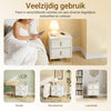 SoBuy FBT115-E-W Nachtkastje met laadfunctie, Nachtkastje met 2 stopcontacten, USB en Type-C, Bijzettafeltje voor slaapkamer en woonkamer, Wit, B40 x D40 x H47 cm