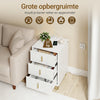 SoBuy FBT115-L-E-W Nachtkastje met laadfunctie, Nachtkastje met 2 stopcontacten, USB en Type-C, Bijzettafeltje voor slaapkamer en woonkamer, Wit, B40 x D40 x H63,5 cm