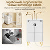 SoBuy FBT115-L-E-W Nachtkastje met laadfunctie, Nachtkastje met 2 stopcontacten, USB en Type-C, Bijzettafeltje voor slaapkamer en woonkamer, Wit, B40 x D40 x H63,5 cm