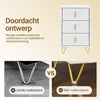 SoBuy FBT115-L-E-W Nachtkastje met laadfunctie, Nachtkastje met 2 stopcontacten, USB en Type-C, Bijzettafeltje voor slaapkamer en woonkamer, Wit, B40 x D40 x H63,5 cm