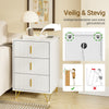 SoBuy FBT115-L-E-W Nachtkastje met laadfunctie, Nachtkastje met 2 stopcontacten, USB en Type-C, Bijzettafeltje voor slaapkamer en woonkamer, Wit, B40 x D40 x H63,5 cm