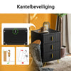 SoBuy FBT115-L-SCH Nachtkastje met 3 Lades - Modern Tafel voor Slaapkamer of Woonkamer