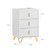 SoBuy FBT115-L-W Nachtkastje met 3 Schuifladen - Bijzettafel - Sofa Bijzettafel - Salontafel - Slaapkamertafel - Bedtafel