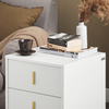 SoBuy FBT115-L-W Nachtkastje met 3 Schuifladen - Bijzettafel - Sofa Bijzettafel - Salontafel - Slaapkamertafel - Bedtafel