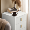 SoBuy FBT115-L-W Nachtkastje met 3 Schuifladen - Bijzettafel - Sofa Bijzettafel - Salontafel - Slaapkamertafel - Bedtafel
