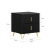 SoBuy FBT115-SCHx2 2-delige Nachtkastje met 2 Schuifladen - Bijzettafel - Sofa Bijzettafel - Salontafel - Slaapkamertafel - Bedtafel met 2 Lade voor Woonkamer, Slaapkamer, Kantoor, Zwart, 40x40x47cm