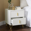 SoBuy FBT115-Wx2 2-delige Nachtkastje met 2 Schuifladen - Bijzettafel - Sofa Bijzettafel - Salontafel - Slaapkamertafel - Bedtafel met 2 Lade voor Woonkamer, Slaapkamer, Kantoor, Wit, 40x40x47cm