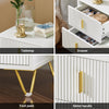 SoBuy FBT115-Wx2 2-delige Nachtkastje met 2 Schuifladen - Bijzettafel - Sofa Bijzettafel - Salontafel - Slaapkamertafel - Bedtafel met 2 Lade voor Woonkamer, Slaapkamer, Kantoor, Wit, 40x40x47cm