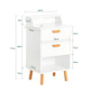 SoBuy FBT125-W Nachtkastje, Bijzettafeltje, Salontafel, Bedtafel met 2 Compartimenten en 2 Laden