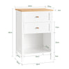 SoBuy FBT126-WN Sofa Bijzettafel, Salontafel, Nachtkastje, Slaapkamertafel, Bedtafel met 2 Laden en 1 Compartiment