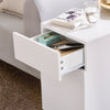 SoBuy FBT135-W Bijzettafel, bankpunt voor woonkamer, salontafel, bureaukast met 1 lade, 1 deur en vakken, wit, 70 x 35 x 60 cm