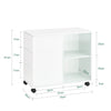 SoBuy FBT141-W Bankpunt, roltafel, salontafel, koffietafel met 3 laden, voor woonkamer, kantoor, slaapkamer, hout en glas