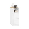 Pre-orderSoBuy FBT149-WN Smalle Nachtkast – Moderne Bijzettafel met 2 Lades en Open Plank – Ideaal voor Slaapkamer of Woonkamer – Wit – 20 x 35 x 60 cm