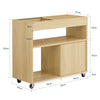 SoBuy FBT152-N Bankpunt op wielen, bijzettafel met 1 halfgesloten dienblad en 3 vakken met 2 schuifdeuren