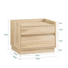 SoBuy FBT153-N Nachtkastje Bijzettafel Salontafel met 2 Laden 50x40x40 cm, Natuur