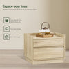 SoBuy FBT153-N Nachtkastje Bijzettafel Salontafel met 2 Laden 50x40x40 cm, Natuur