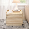 SoBuy FBT153-N Nachtkastje Bijzettafel Salontafel met 2 Laden 50x40x40 cm, Natuur